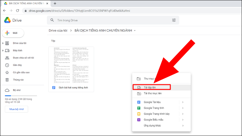 Chọn tải tệp l&ecirc;n để tiến h&agrave;nh qu&aacute; tr&igrave;nh chuyển đổi